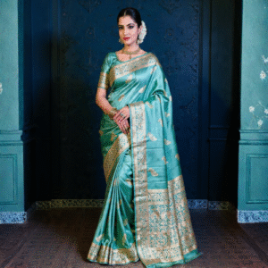 Amritvarna – Serene Green Banarasi Silk
