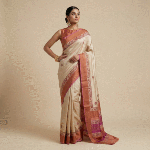 Charita – Pure Gachi Tussar Silk Saree (Silk Mark Certified)