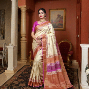 Charita – Pure Gachi Tussar Silk Saree (Silk Mark Certified)