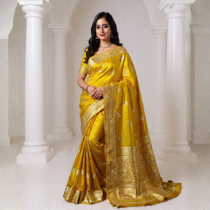 Saanvika – Mustard Gold Banarasi Silk